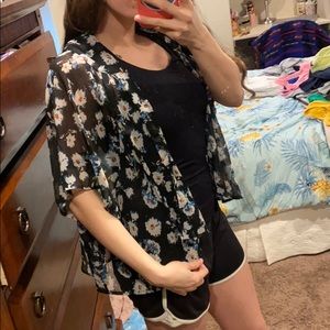 Black see through daisy Shaw